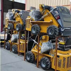 mini skid steer loader fixed in container